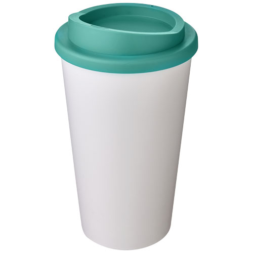 Gobelet publicitaire isolant 350ml Americano® Blanc et Vert eau